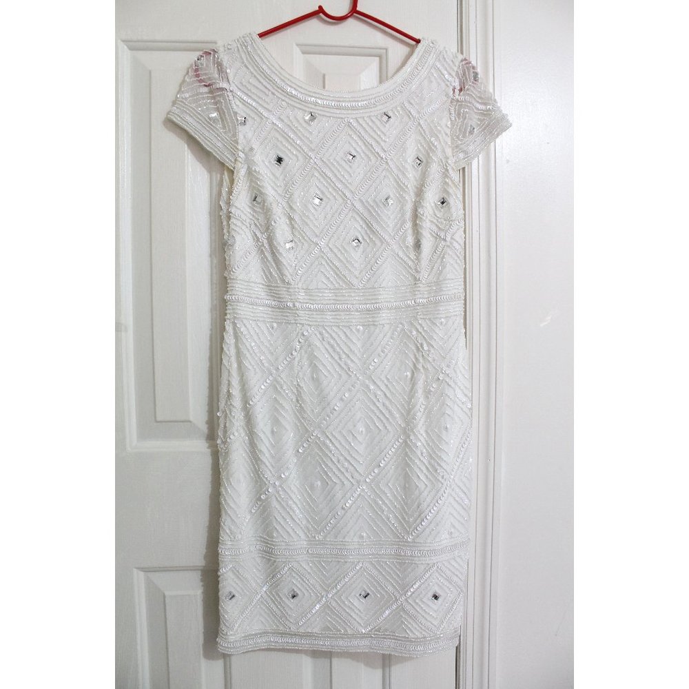 Adrianna Papell Sequin Beaded Cocktail Dress 6